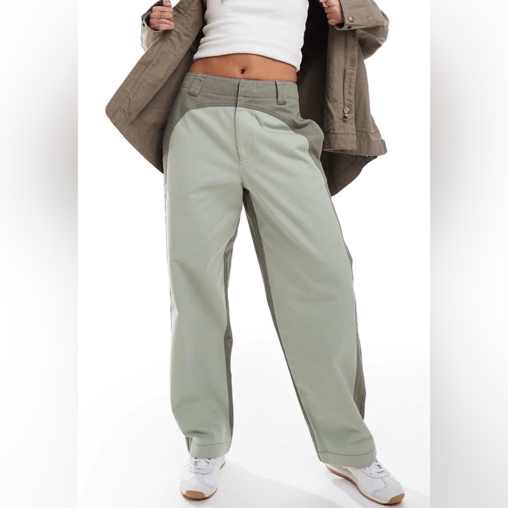 Stylish Contrast Barrel-Leg Pants